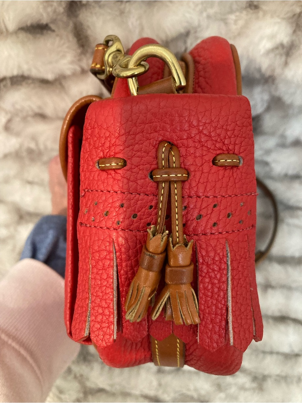 Dooney & Bourke Vintage Red Kilty Bag - Picture 3 of 10